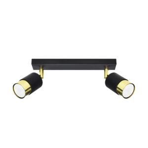 Ceiling Lamp Nero 2 Black / Gold Track Lighting Great Lighting UK Ltd