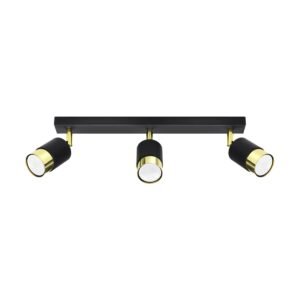 Ceiling Lamp Nero 3 Black / Gold Track Lighting Great Lighting UK Ltd
