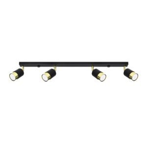 Ceiling Lamp Nero 4 Black / Gold Track Lighting Great Lighting UK Ltd