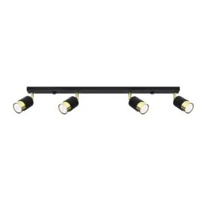 Nero Four Light Black Gold Kitchen Spotlight Bar 4 Light Spotlights Great Lighting UK Ltd