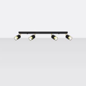 Ceiling Lamp Nero 4 Black / Gold Track Lighting Great Lighting UK Ltd