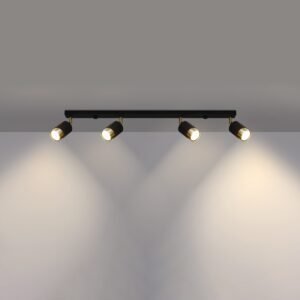 Ceiling Lamp Nero 4 Black / Gold Track Lighting Great Lighting UK Ltd
