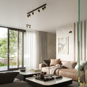 Ceiling Lamp Nero 6 Black / Gold Track Lighting Great Lighting UK Ltd