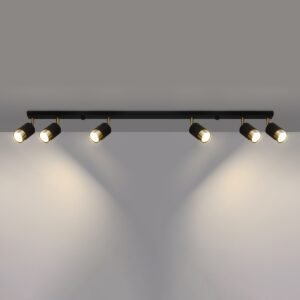 Ceiling Lamp Nero 6 Black / Gold Track Lighting Great Lighting UK Ltd