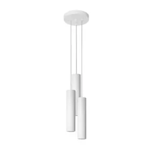Lagos 3-Light Cluster Pendant - White Cylinder & Pendant Clusters Great Lighting UK Ltd