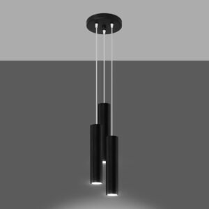 Pendant Lamp Lagos 3p Black Multi Pendants Great Lighting UK Ltd