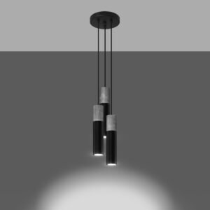 Pendant Lamp Borgio 3p Black Multi Pendants Great Lighting UK Ltd