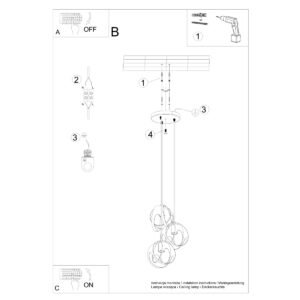 Pendant Lamp Tulos 3p White Multi Pendants Great Lighting UK Ltd