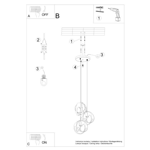 Pendant Lamp Tulos 3p White - Image 5