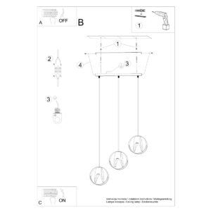 Pendant Lamp Tulos 3l White Multi Pendants Great Lighting UK Ltd