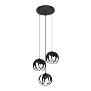 Tulos 3-Light Linear Pendant - Black Black Pendant Lights Great Lighting UK Ltd