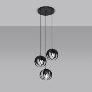 Pendant Lamp Tulos 3p Black Multi Pendants Great Lighting UK Ltd