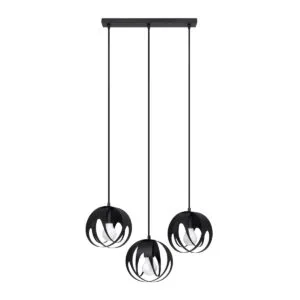 Tulos 3-Light Cluster Pendant - Black Black Pendant Lights Great Lighting UK Ltd