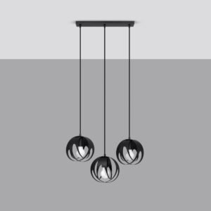 Pendant Lamp Tulos 3l Black Multi Pendants Great Lighting UK Ltd