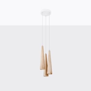 Pendant Lamp Sula 3p Natural Wood Multi Pendants Great Lighting UK Ltd