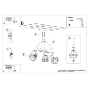 Ceiling Lamp Artemis 3 Black Cluster Ceiling Lights Great Lighting UK Ltd