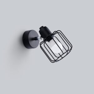 Wall Lamp Beluci 1 Black Single Wall Lights Great Lighting UK Ltd