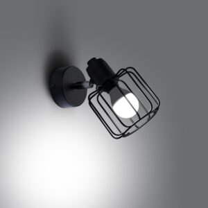 Wall Lamp Beluci 1 Black Single Wall Lights Great Lighting UK Ltd
