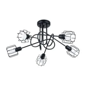 Multi Arm Ceiling Light Beluci Five Light Black Modern Black Lighting Great Lighting UK Ltd