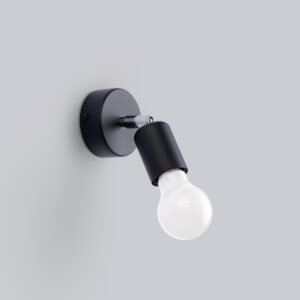 Wall Lamp Fornes 1 Black Single Wall Lights Great Lighting UK Ltd