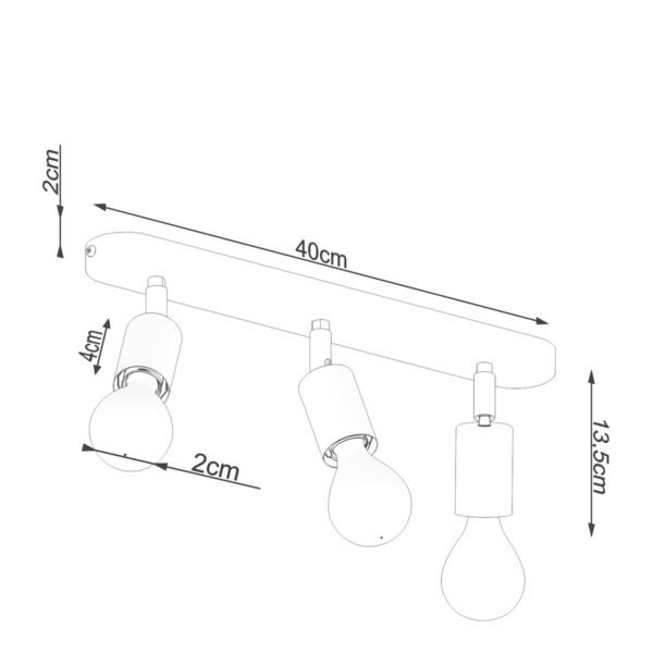 Ceiling Lamp Fornes 3 Black - Image 5