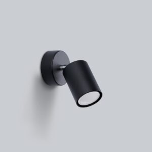 Wall Lamp Lemmi 1 Black Single Wall Lights Great Lighting UK Ltd