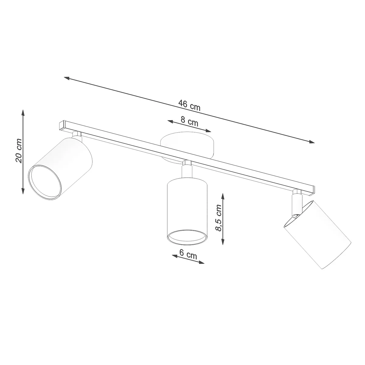Lemmi Three Light Black LED Spotlight Bar 3 Light Spotlights Great Lighting UK Ltd
