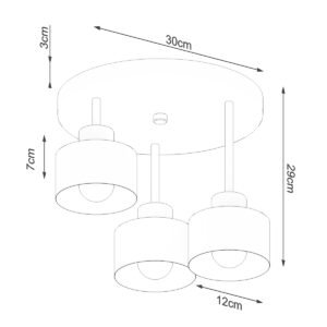 Ceiling Lamp Savar 3 Black Cluster Ceiling Lights Great Lighting UK Ltd