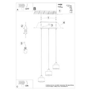 Pendant Lamp Savar 3 Black Multi Pendants Great Lighting UK Ltd