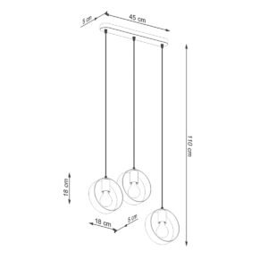 Pendant Lamp Titran 3 Biała White Multi Pendants Great Lighting UK Ltd