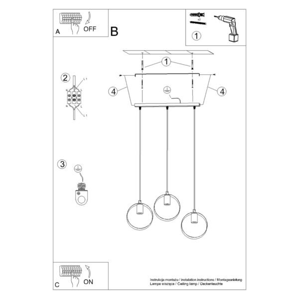 Pendant Lamp Titran 3 Biała - Image 6