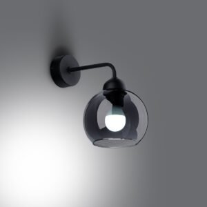 Wall Lamp Alino 1 Black Single Wall Lights Great Lighting UK Ltd
