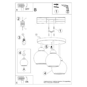 Chandelier Alino 3 Black Ceiling Chandeliers Great Lighting UK Ltd