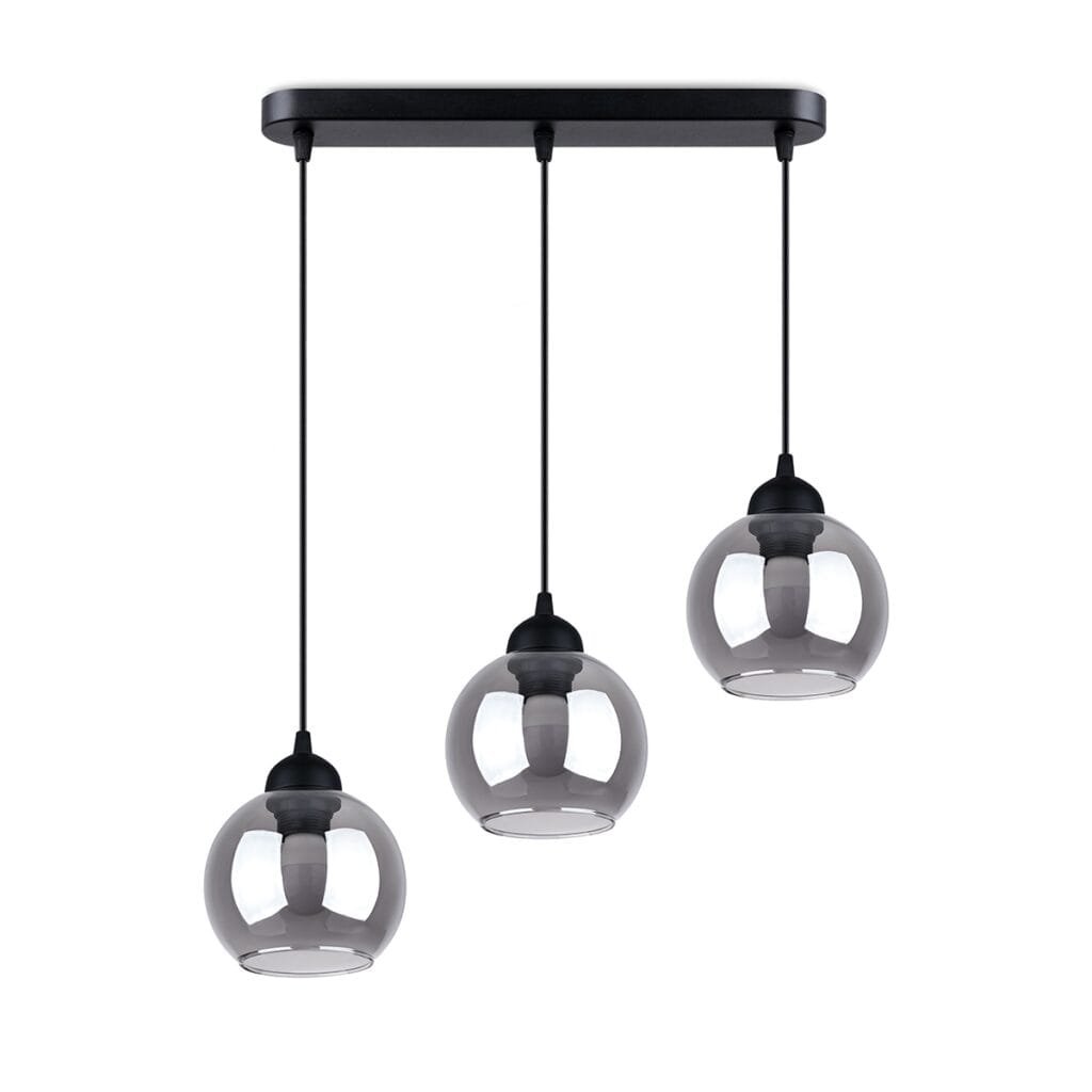 Alino 3-Light Pendant - Black Black Pendant Lights Great Lighting UK Ltd
