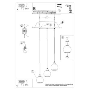 Alino 3-Light Pendant - Black Black Pendant Lights Great Lighting UK Ltd