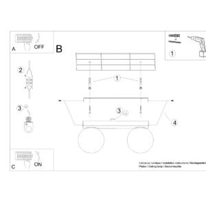 Ceiling Lamp Yoli 2 White Cluster Ceiling Lights Great Lighting UK Ltd
