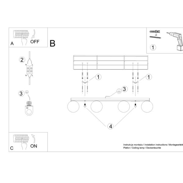 Ceiling Lamp Yoli 4 White - Image 5