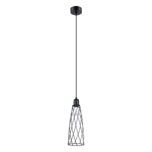 Suba Single Pendant - Black Industrial Cage Lights Great Lighting UK Ltd