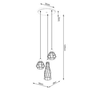 Pendant Lamp Suba 3p Black Multi Pendants Great Lighting UK Ltd