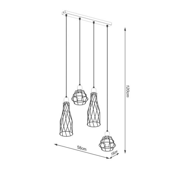 Pendant Lamp Suba 4l Black - Image 5