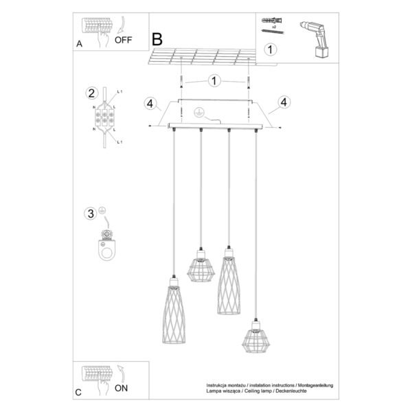 Pendant Lamp Suba 4l Black - Image 6