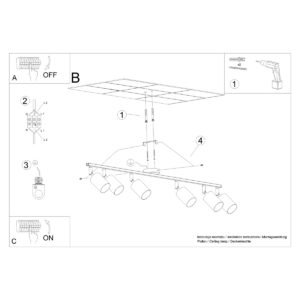 Ceiling Lamp Lemmi 6l Black Track Lighting Great Lighting UK Ltd