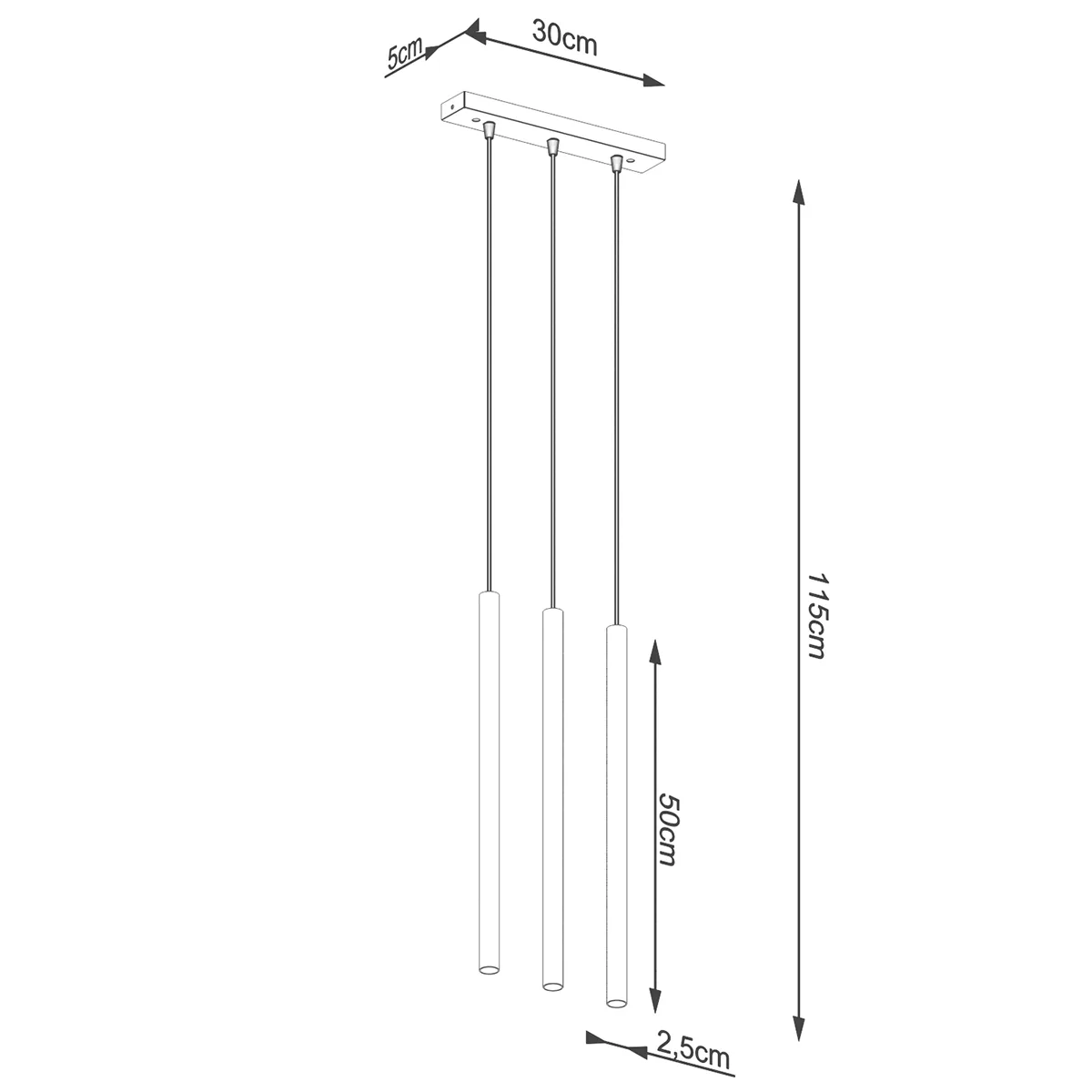Pendant Lamp Pastelo Three Light Gold Bar & Linear Pendant Lights Great Lighting UK Ltd