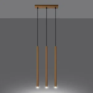 Pendant Lamp Pastelo Three Light Gold Bar & Linear Pendant Lights Great Lighting UK Ltd