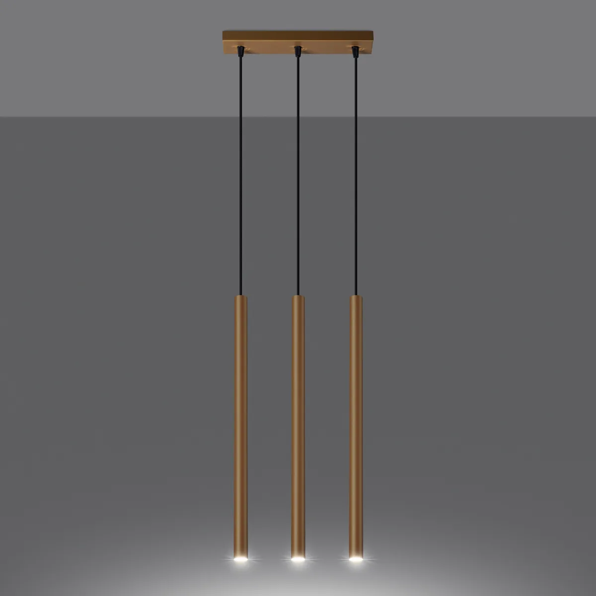Pendant Lamp Pastelo Three Light Gold Bar & Linear Pendant Lights Great Lighting UK Ltd