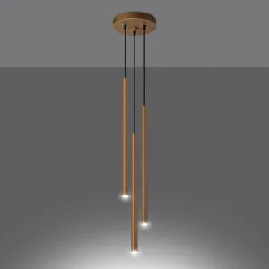 Pendant Lamp Pastelo Three Light Gold Brushed Gold Lighting Great Lighting UK Ltd
