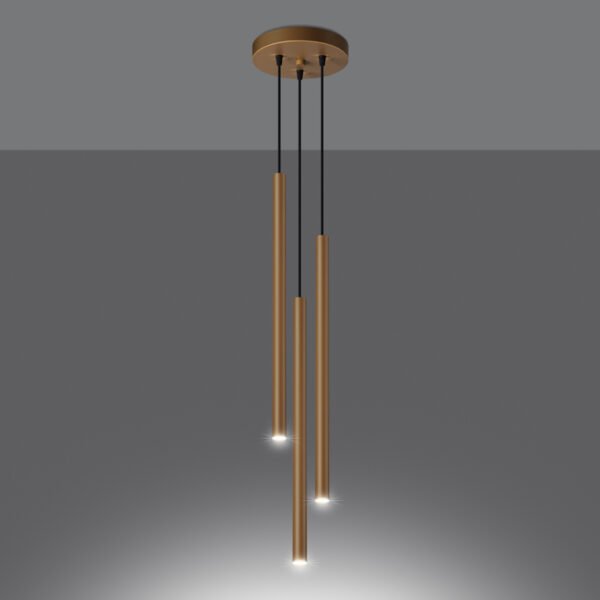 Pendant Lamp Pastelo 3p Gold - Image 3