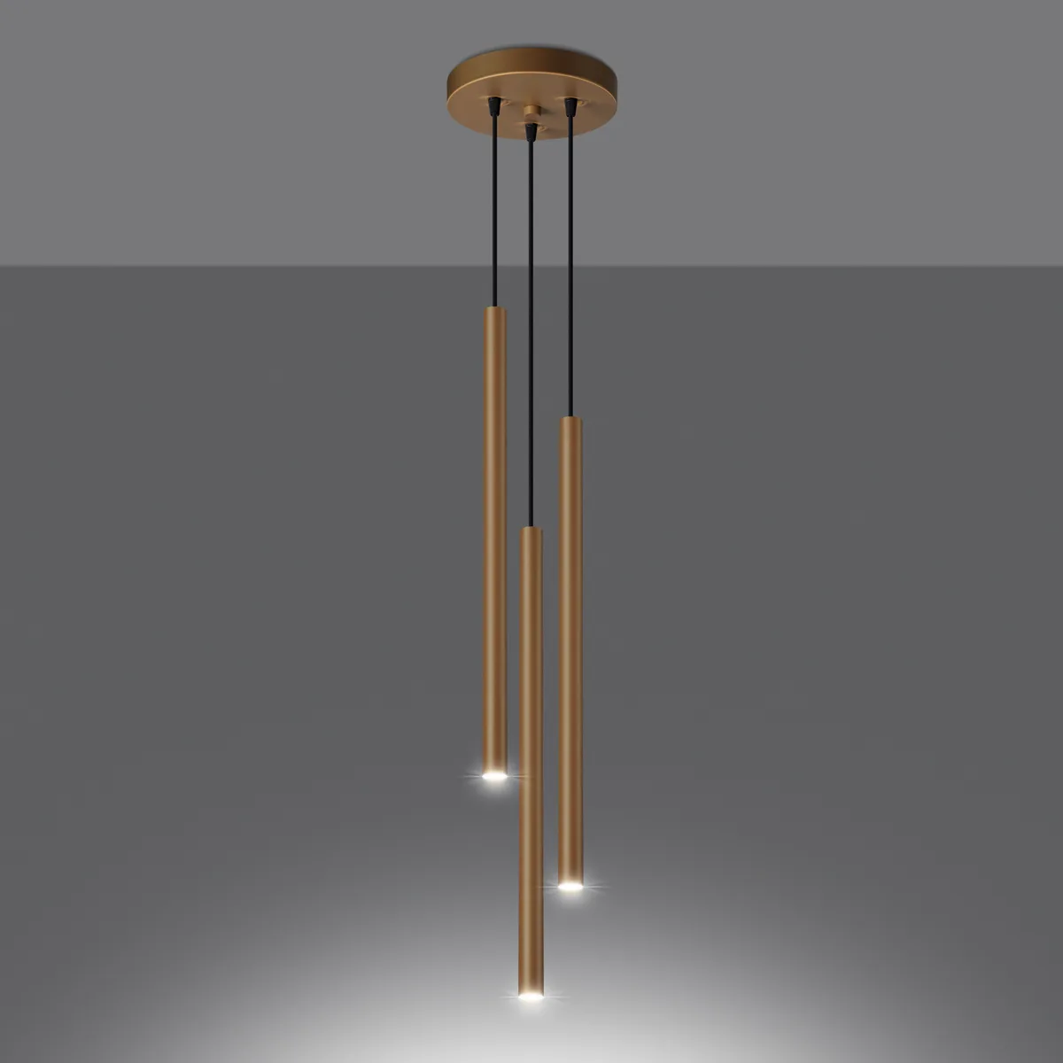Pendant Lamp Pastelo Three Light Gold Brushed Gold Lighting Great Lighting UK Ltd