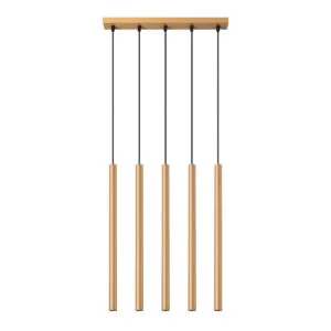 Pendant Lamp Pastelo Five Light Gold Bar & Linear Pendant Lights Great Lighting UK Ltd