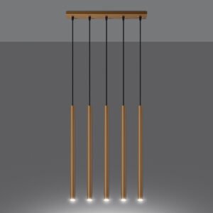 Pendant Lamp Pastelo 5l  Gold Multi Pendants Great Lighting UK Ltd